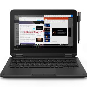 Lenovo 300e Intel® Celeron® N3450 Hybrid (2-in-1) 29.5 cm (11.6") Touchscreen HD 4 GB LPDDR4-SDRAM 128 GB eMMC Wi-Fi 5 (802.11ac) Windows 10 S Black