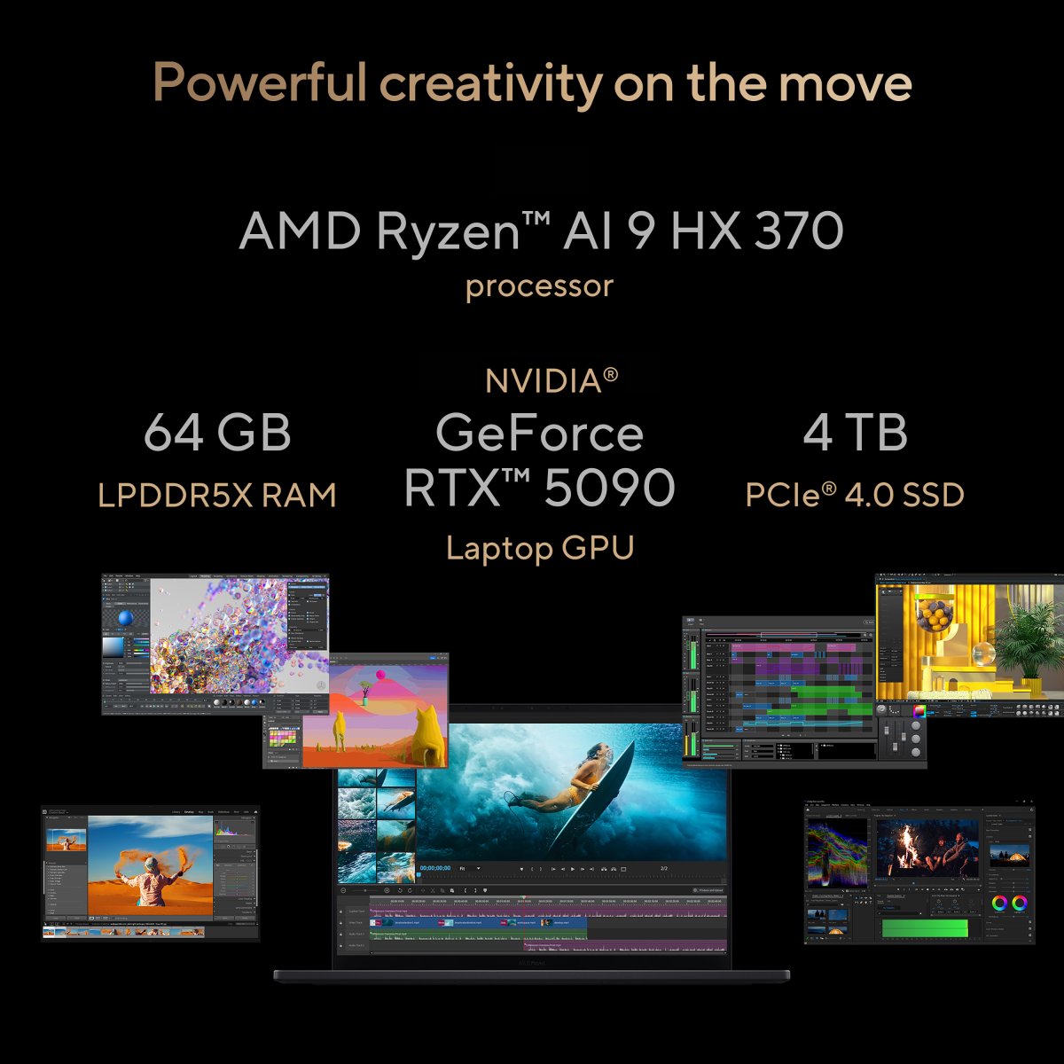 ASUS ProArt P16 H7606WX-SE001W Copilot+ PC Laptop 40.6 cm (16") Touchscreen WQUXGA 64 GB LPDDR5x-SDRAM 4 TB SSD NVIDIA GeForce RTX 5090 Wi-Fi 7 (802.11be) Windows 11 Home Black - Image 18