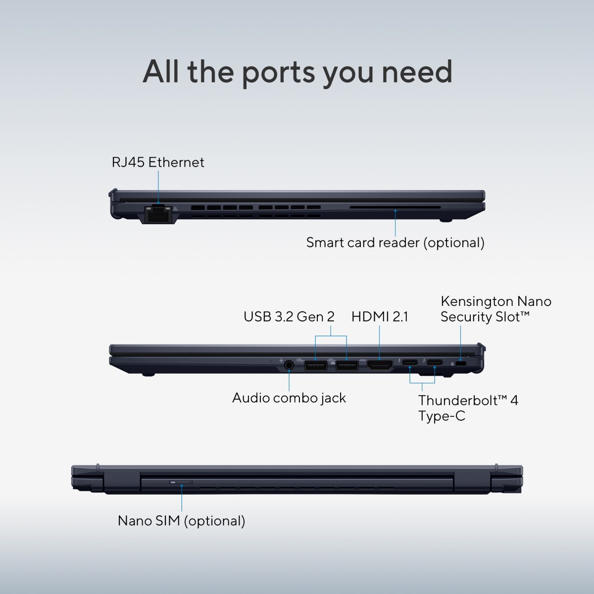 ASUS ExpertBook B5 B5404CM-Q6U731X Intel Core Ultra 7 155U Laptop 35.6 cm (14") Touchscreen WUXGA 32 GB DDR5-SDRAM 1 TB SSD Wi-Fi 6E (802.11ax) Windows 11 Pro Black - Image 19