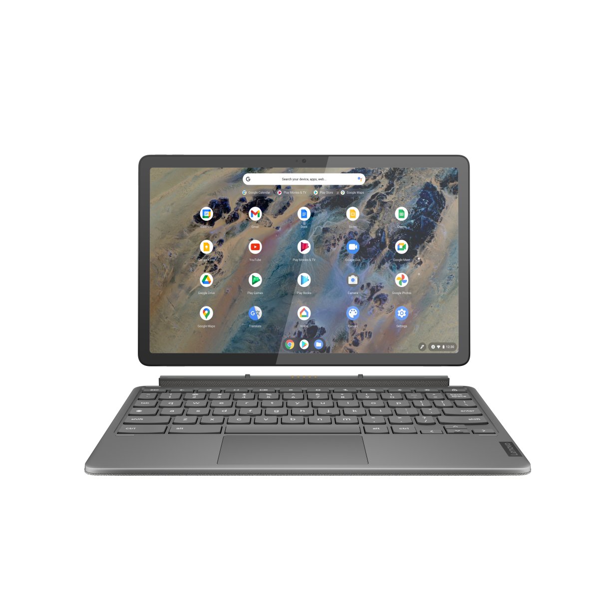 Lenovo IdeaPad Duet 3 Chrome 11Q727 Snapdragon 7c Chromebook 27.8 cm (10.9") Touchscreen 2K 4 GB LPDDR4x-SDRAM 128 GB eMMC Wi-Fi 5 (802.11ac) ChromeOS UK English Grey