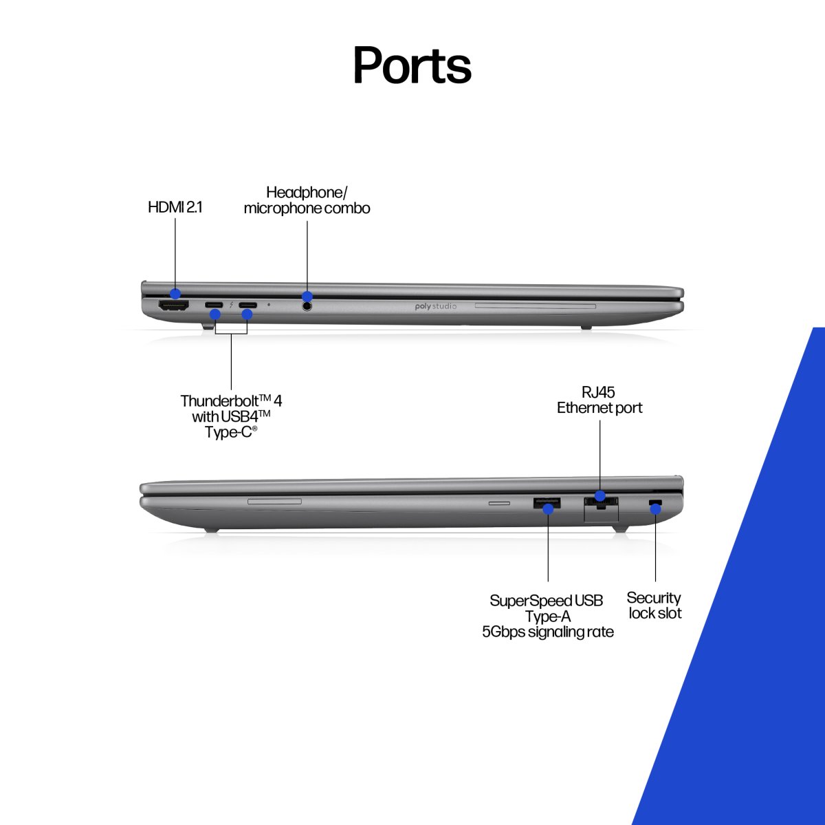 HP ZBook 8 G1i Data Science Intel Core Ultra 9 285H Mobile workstation 40.6 cm (16") WUXGA 32 GB DDR5-SDRAM 1 TB SSD NVIDIA RTX 500 Ada Wi-Fi 7 (802.11be) Windows 11 Pro AI Workstation, AI PC Silver - Image 4